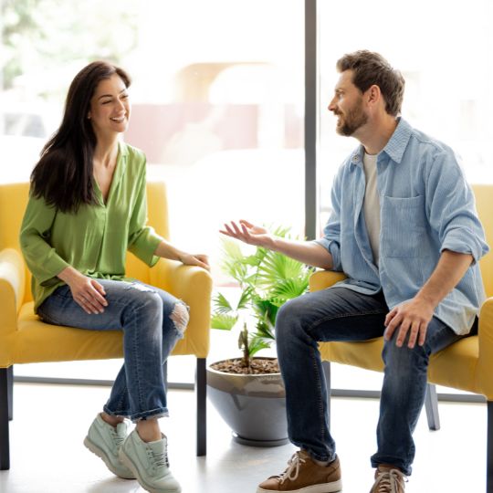 How to Create a Healthy Post-Divorce Relationship with Your Ex - Los Angeles Consensual Dispute Resolution Family Law Association Woman and man talking